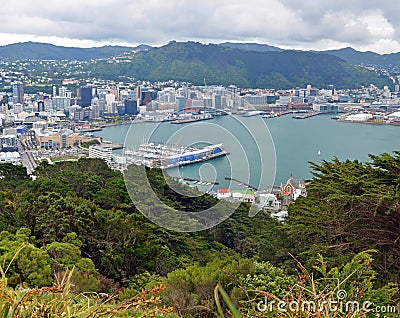 Wellington City & Harbour Vertical Panorama, New Zealand