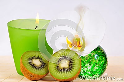 Wellness candle green Kiwi Orchid