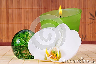 Wellness candle green Orchid Flower