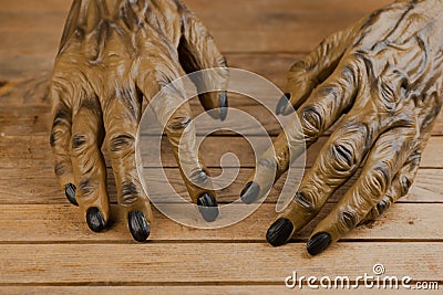Werewolf hands for Halloween close up