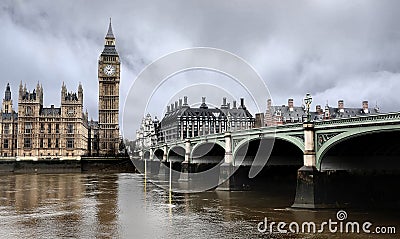 Westminster Bridge with Big Ben in London