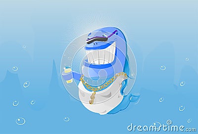 Whale character animal