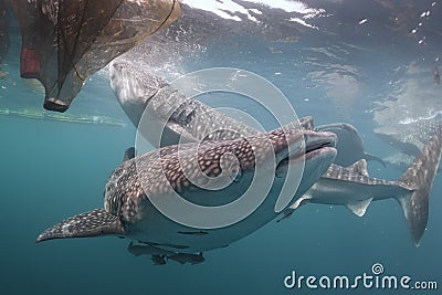 Whale Shark close up underwater portrait