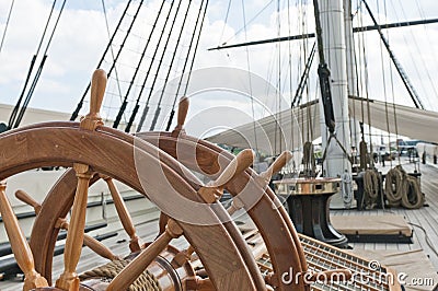 Wheel of large sailing ship