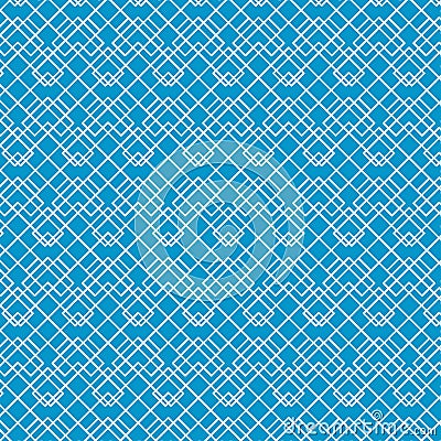 White Abstract Line Pattern on Blue, vector