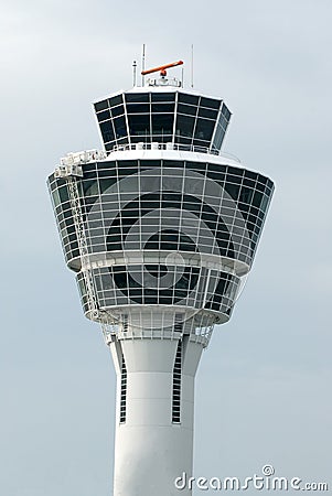 White airport control tower