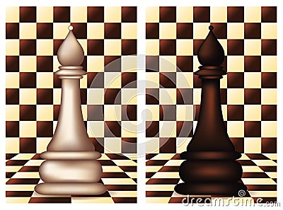 White and Black Chess Bishop