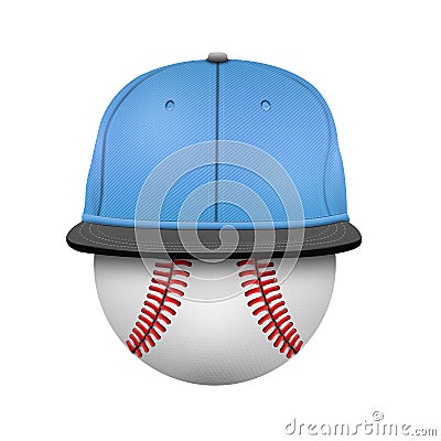 White and blue baseball cap template