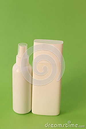White bottles for cosmetic
