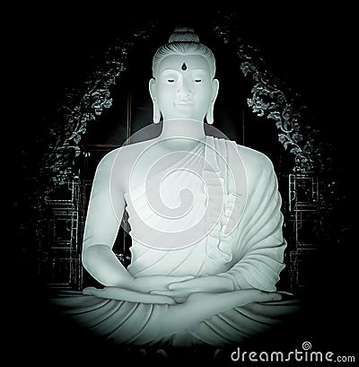 White buddha statue