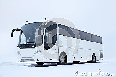 White Bus in Winter