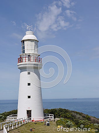 The white Cape Otway Lighthouse