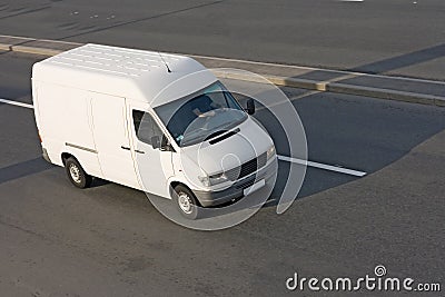 White cargo blank Shuttle Bus