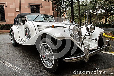 White classic luxury sports car