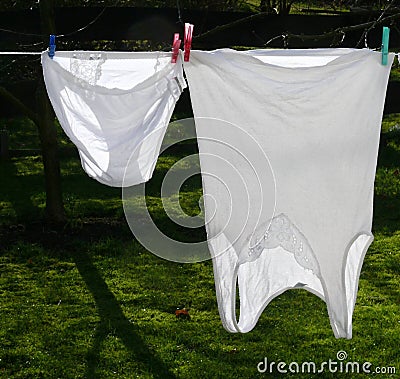 White Clothes on Clothesline