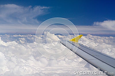 White clouds and plane