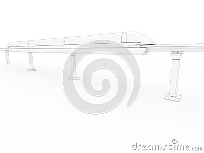 White 3d drawing of a train #1