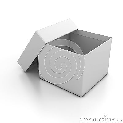 Open Gift Box Over White Background Stock P