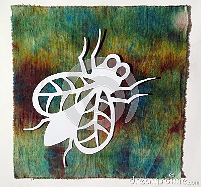 White fly. Paper cutting