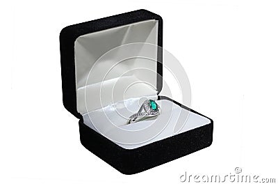 White gold emerald ring