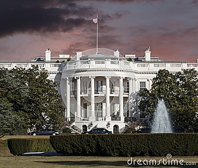 White House with Sunrise Sky