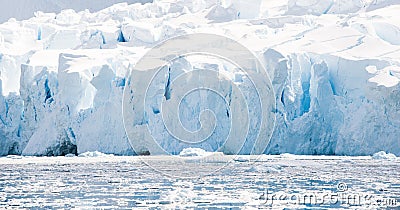 White icy beach in Antarctica