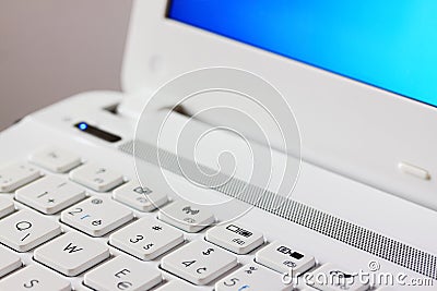 White Key Board Laptop Computer