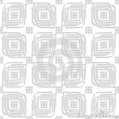 White linear leaves and rounded rectangle groups seamless