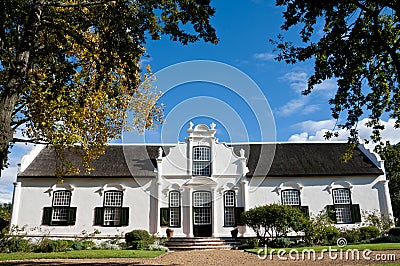 White manor house on a winefarm