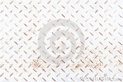 White metal rhombus shaped background and texture , with rust