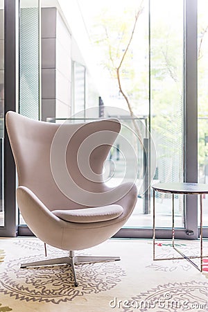 White modern arm chair
