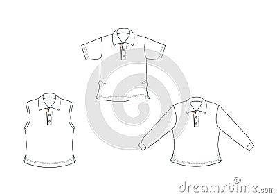 White, outlined polo-shirts