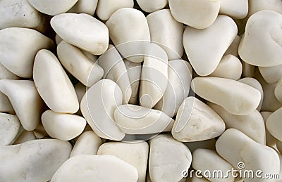 White pebble stones as background