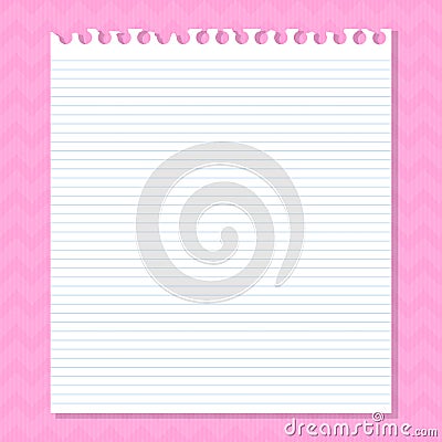 White piece of paper with lines on a pink