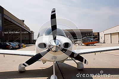White Plane with Black Props