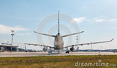 White plane on the platform