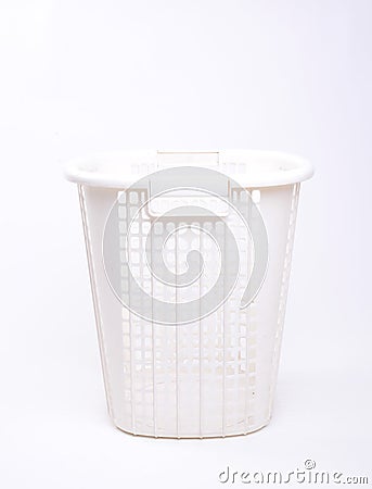 White plastic basket isolated