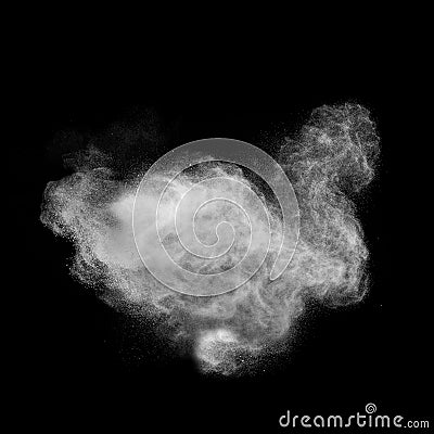 Color Powder Explosion Isolated On White Sto