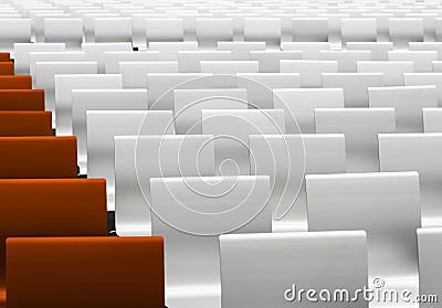 White and red auditorium seats