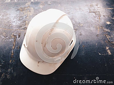 White safety helmets