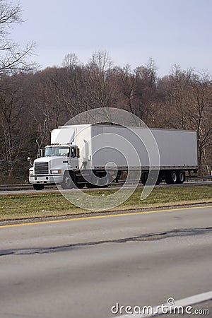 White Semi Tractor Trailer Truck