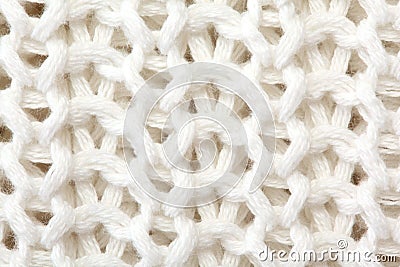 White sweater knitted texture close up