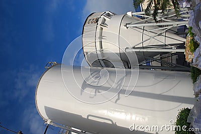 White tanks in paper factory