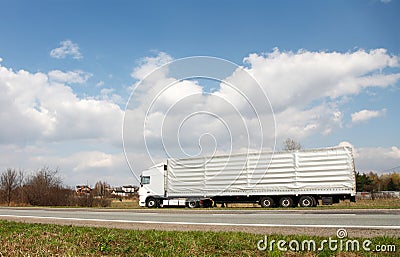 White truck on highway