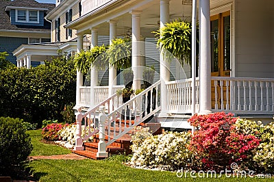 White Victorian porch