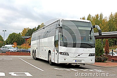 White Volvo Bus