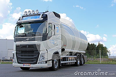 White Volvo Tank Truck for Food Transport