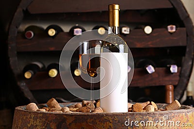 White wine in wine cellar