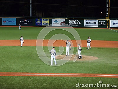 Wichita State Coach and Players walk to Mound to have meeting wi