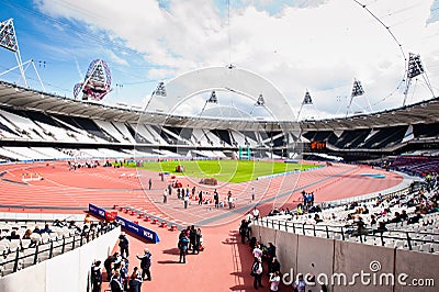 Wide angle view of the London s olympic stadium